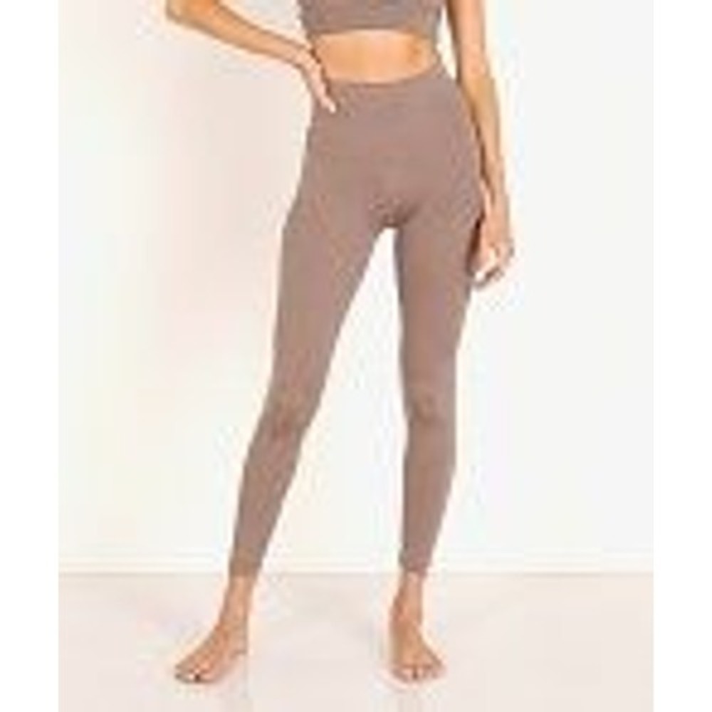 Beyond Yoga Rib High Waisted Midi Legging Mocha Heather Brown Size S - Picture 2 of 9